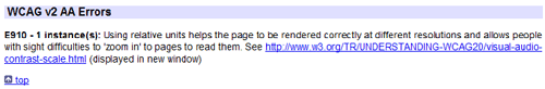 WCAG v2 Accessibility Errors